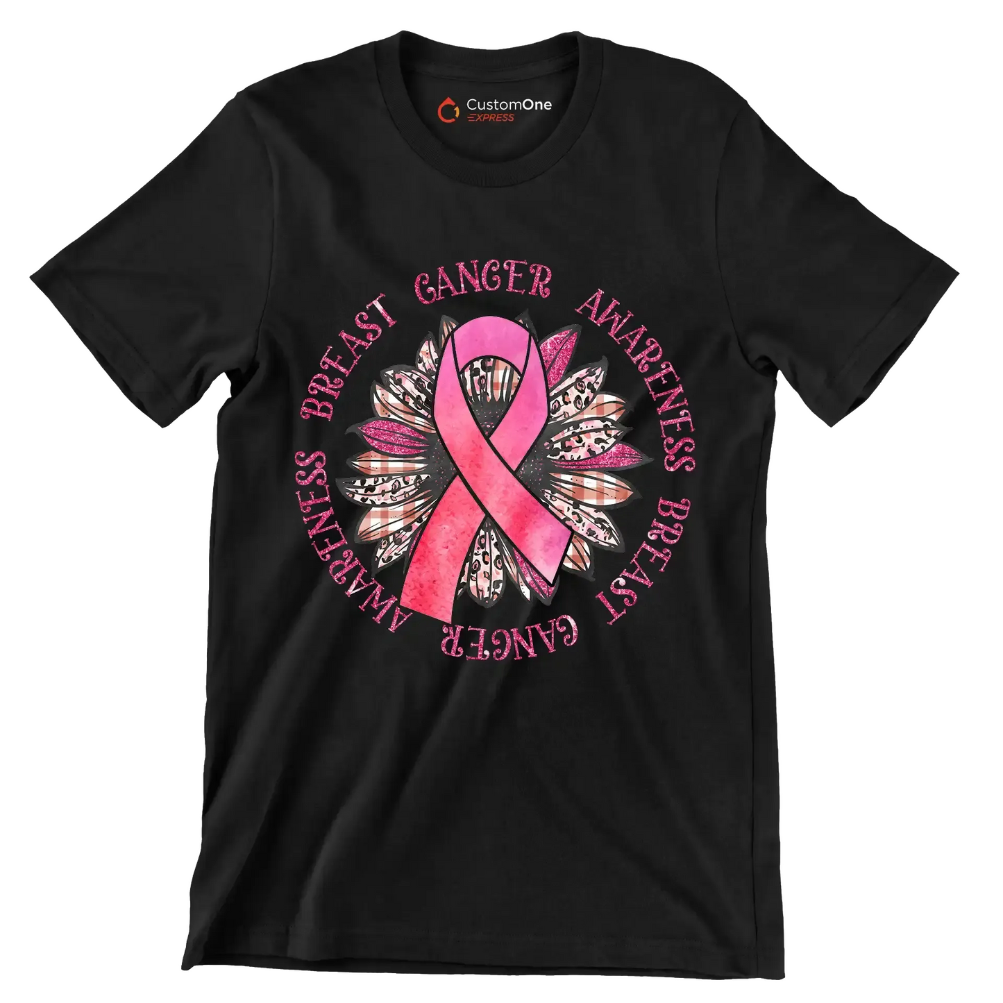 Breast Cancer Awareness - Breast Cancer Awareness T-Shirt-Black-S-Custom One Express