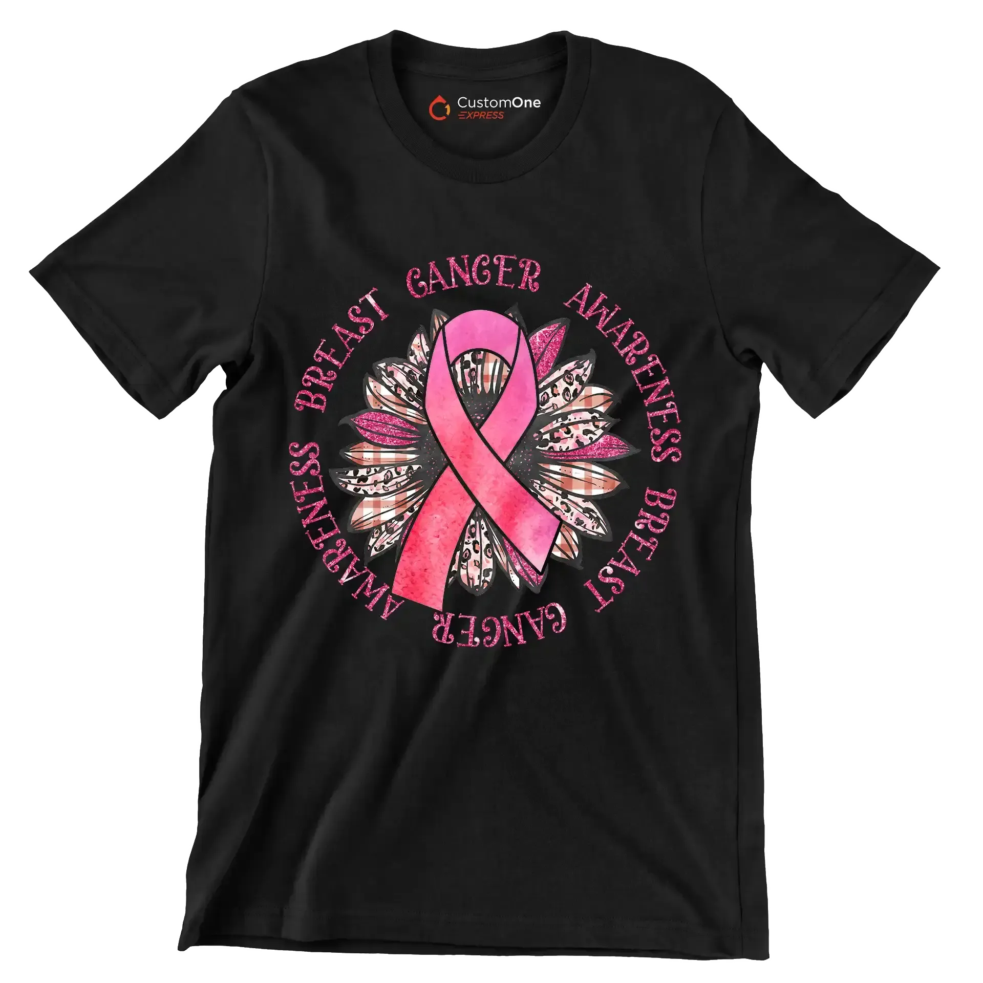 Breast Cancer Awareness - Breast Cancer Awareness T-Shirt-Black-S-Custom One Express