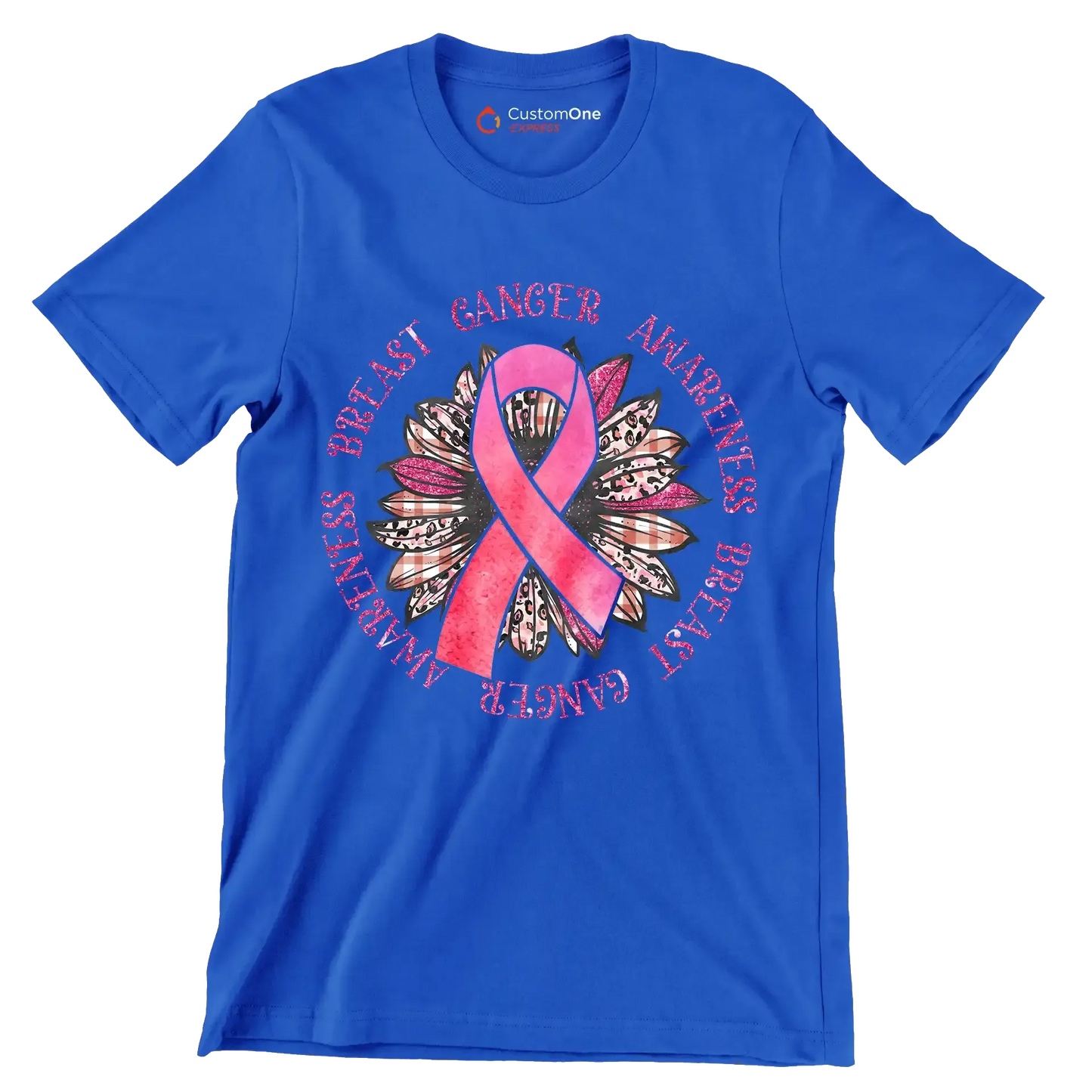 Breast Cancer Awareness - Breast Cancer Awareness T-Shirt-Blue-S-Custom One Express