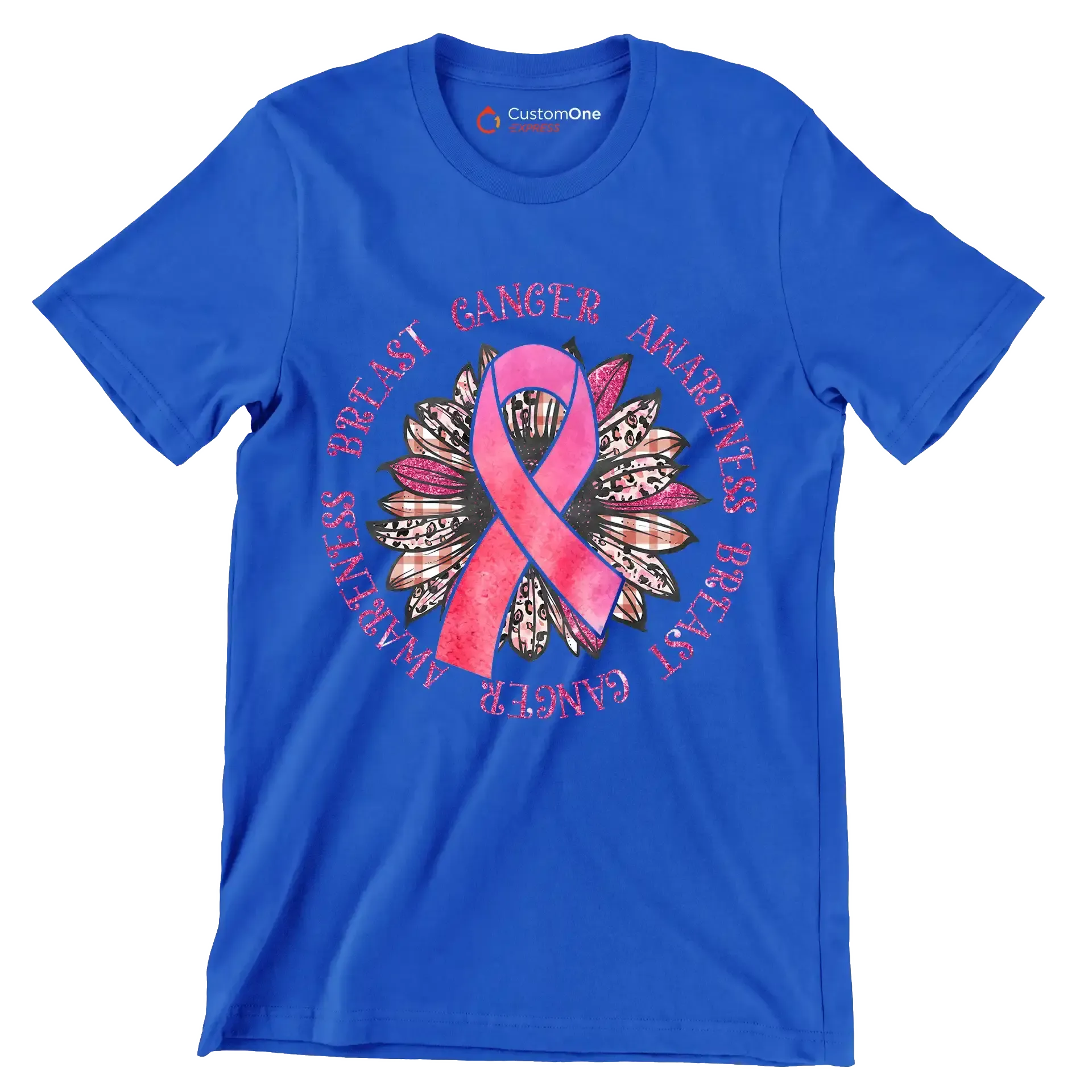 Breast Cancer Awareness - Breast Cancer Awareness T-Shirt-Blue-S-Custom One Express
