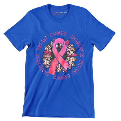 Breast Cancer Awareness - Breast Cancer Awareness T-Shirt-Blue-S-Custom One Express