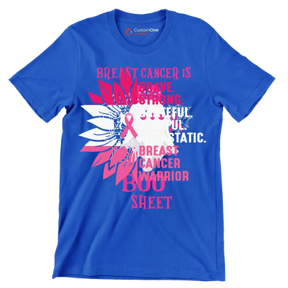Breast Cancer BOO Sheet - Breast Cancer Awareness T-Shirt-Blue-S-Custom One Express