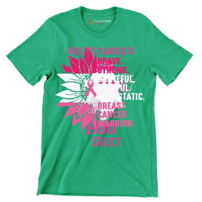 Breast Cancer BOO Sheet - Breast Cancer Awareness T-Shirt-Green-S-Custom One Express