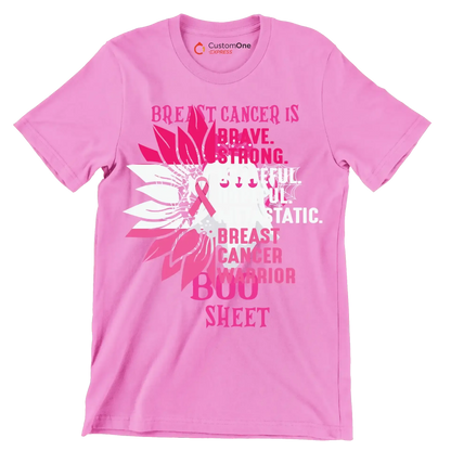 Breast Cancer BOO Sheet - Breast Cancer Awareness T-Shirt-Pink-S-Custom One Express