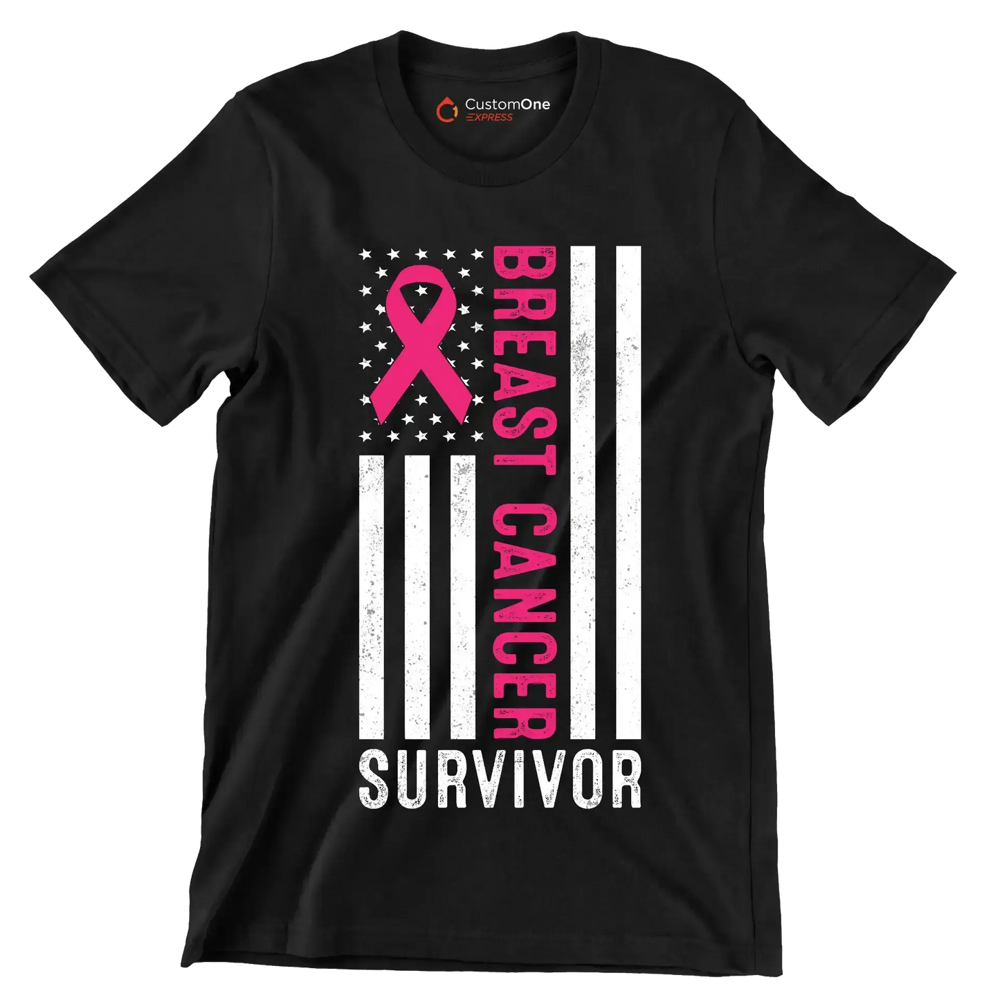 Breast Cancer Survivor - Breast Cancer Awareness T-Shirt-Black-S-Custom One Express