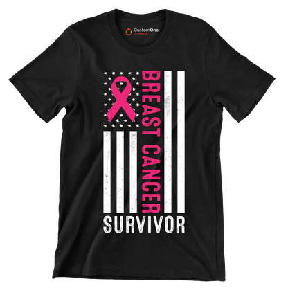 Breast Cancer Survivor - Breast Cancer Awareness T-Shirt-Black-S-Custom One Express