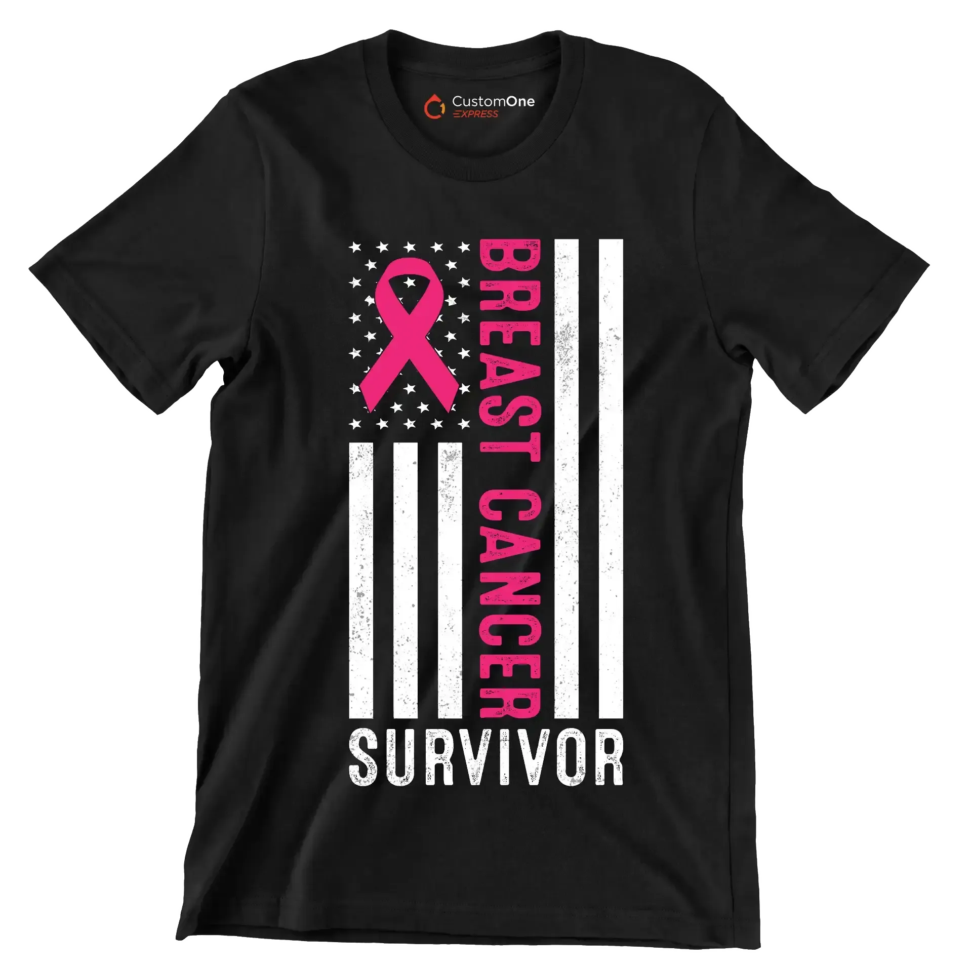 Breast Cancer Survivor - Breast Cancer Awareness T-Shirt-Black-S-Custom One Express