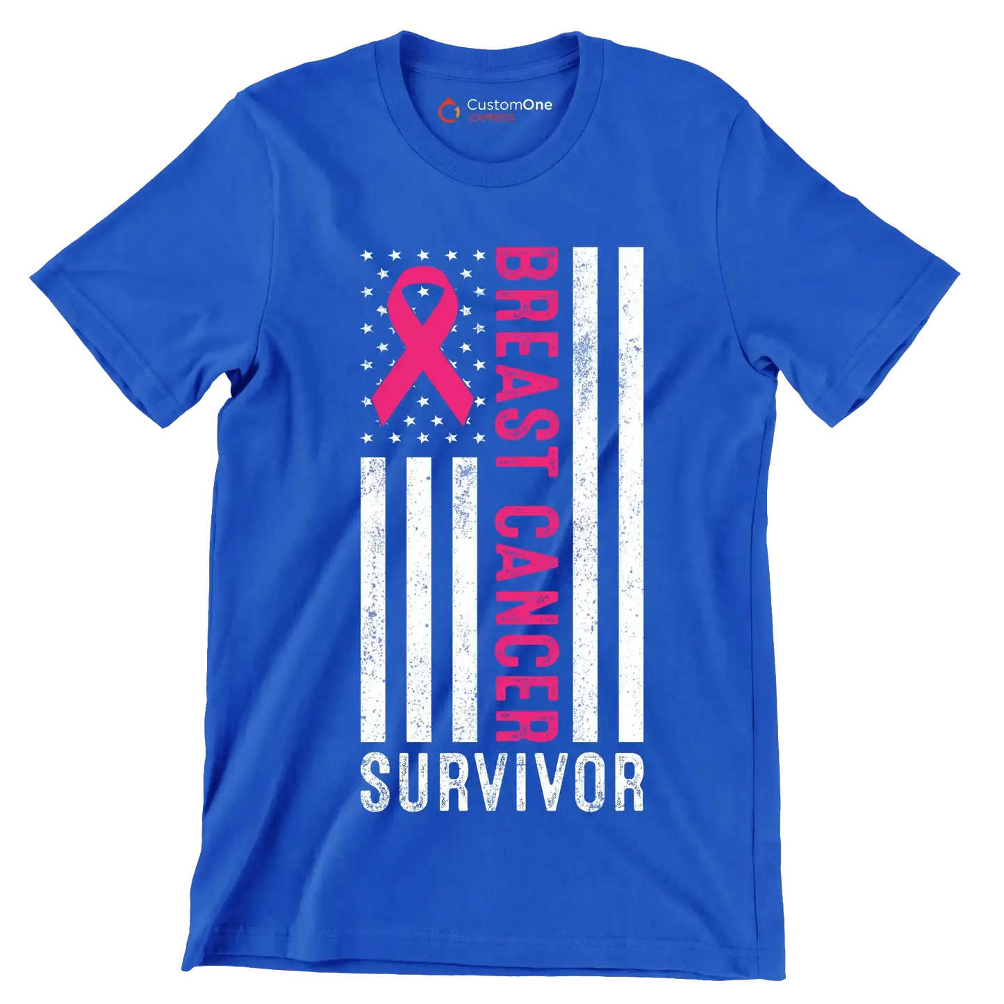 Breast Cancer Survivor - Breast Cancer Awareness T-Shirt-Blue-S-Custom One Express