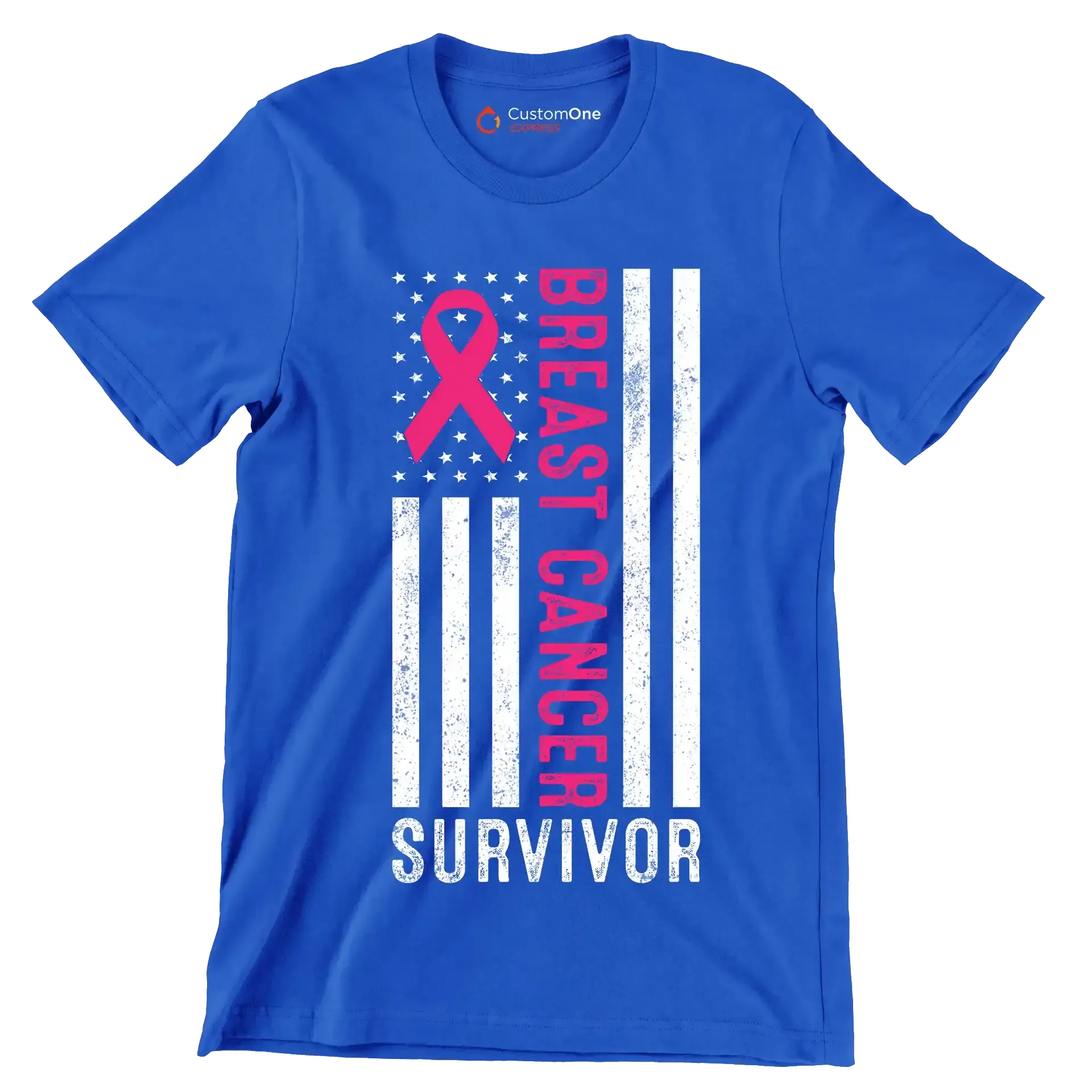 Breast Cancer Survivor - Breast Cancer Awareness T-Shirt-Blue-S-Custom One Express