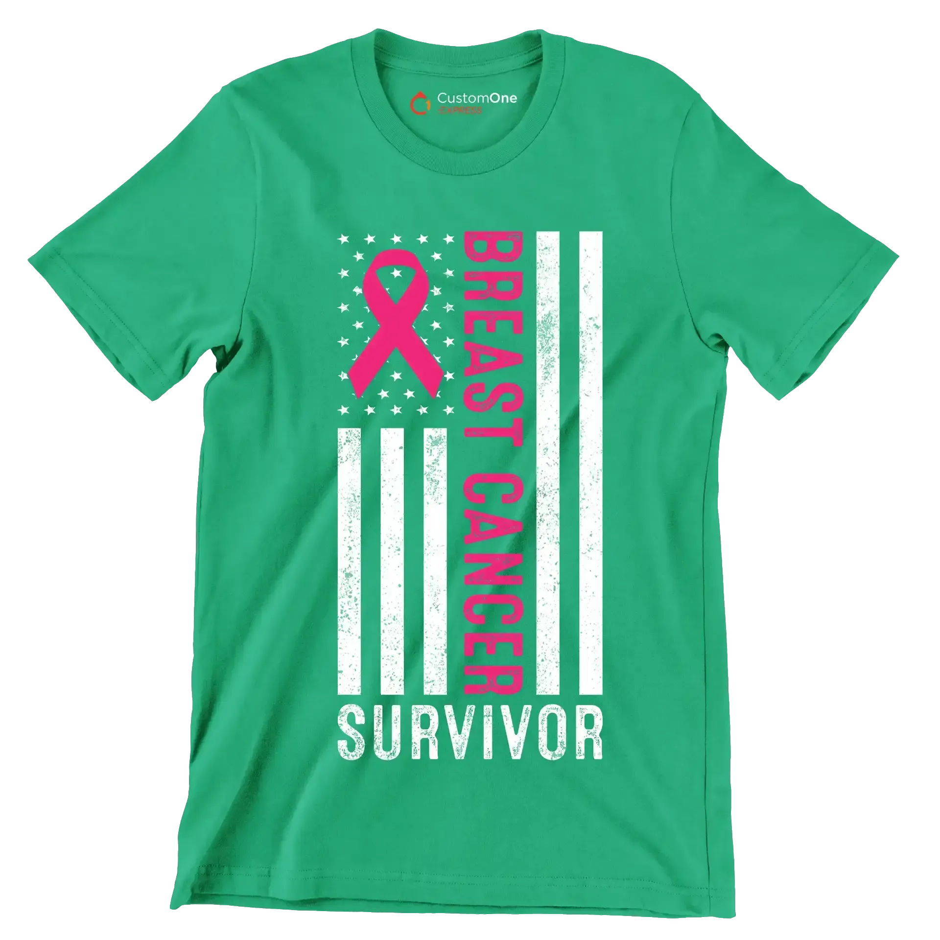 Breast Cancer Survivor - Breast Cancer Awareness T-Shirt-Green-S-Custom One Express