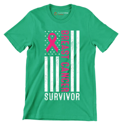 Breast Cancer Survivor - Breast Cancer Awareness T-Shirt-Green-S-Custom One Express