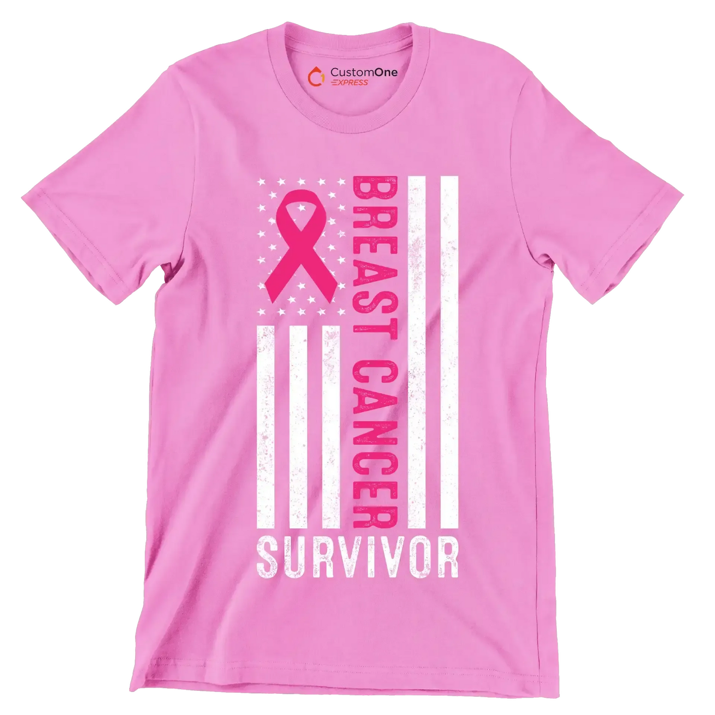 Breast Cancer Survivor - Breast Cancer Awareness T-Shirt-Pink-S-Custom One Express