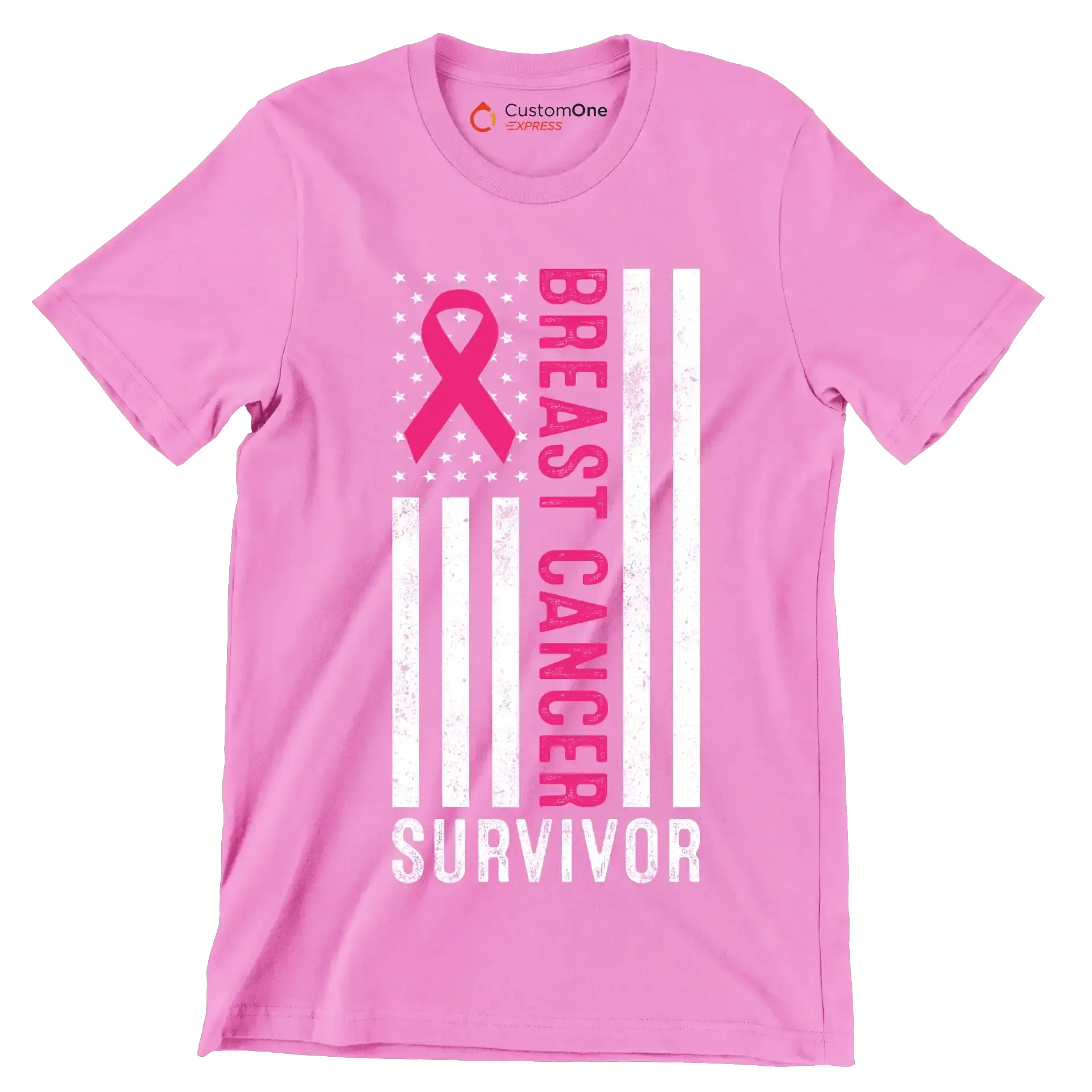 Breast Cancer Survivor - Breast Cancer Awareness T-Shirt-Pink-S-Custom One Express