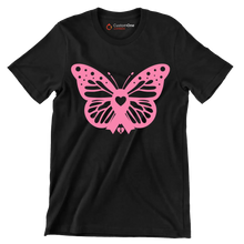 Breast cancer butterfly Pink ribbon - Breast Cancer Awareness T-Shirt-Black-S-Custom One Express