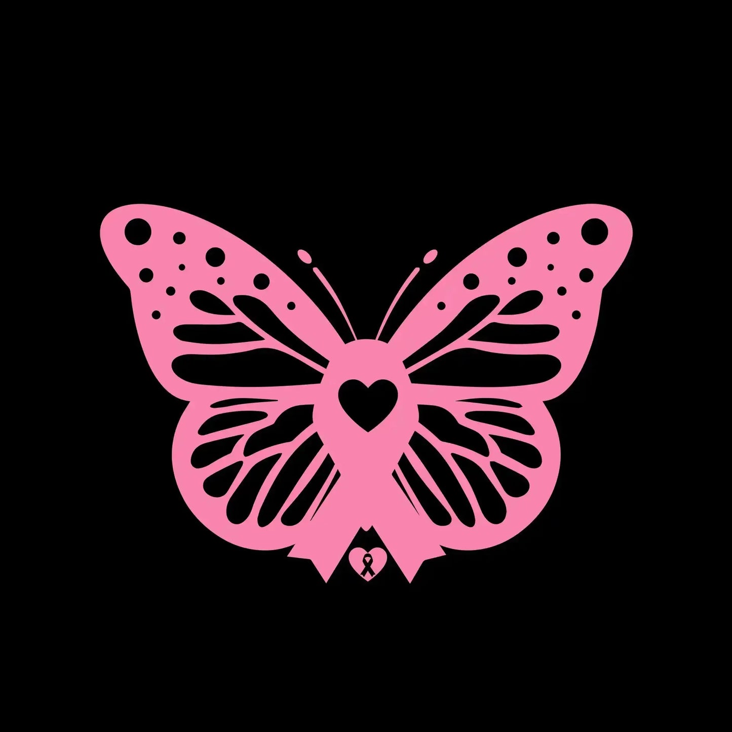 Breast cancer butterfly Pink ribbon - Breast Cancer Awareness T-Shirt-Black-S-Custom One Express