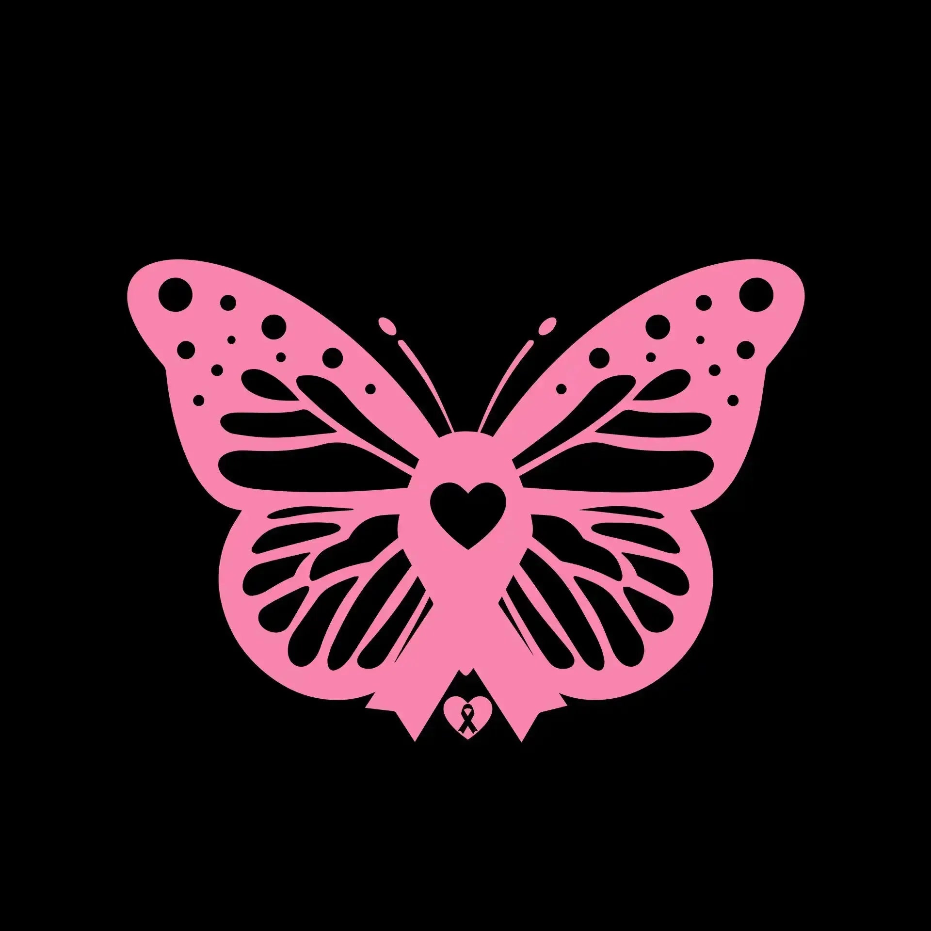 Breast cancer butterfly Pink ribbon - Breast Cancer Awareness T-Shirt-Black-S-Custom One Express