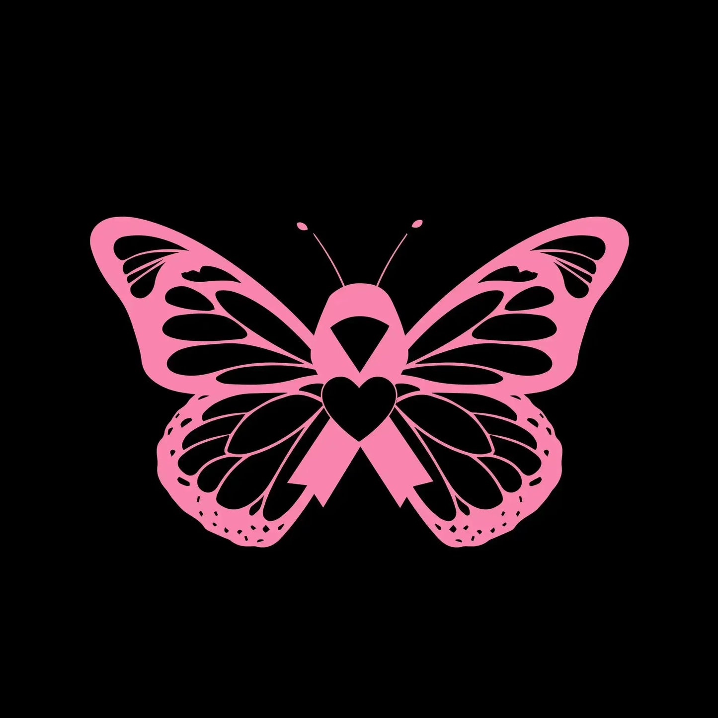 Breast cancer pink butterfly - Breast Cancer Awareness T-Shirt-Black-S-Custom One Express