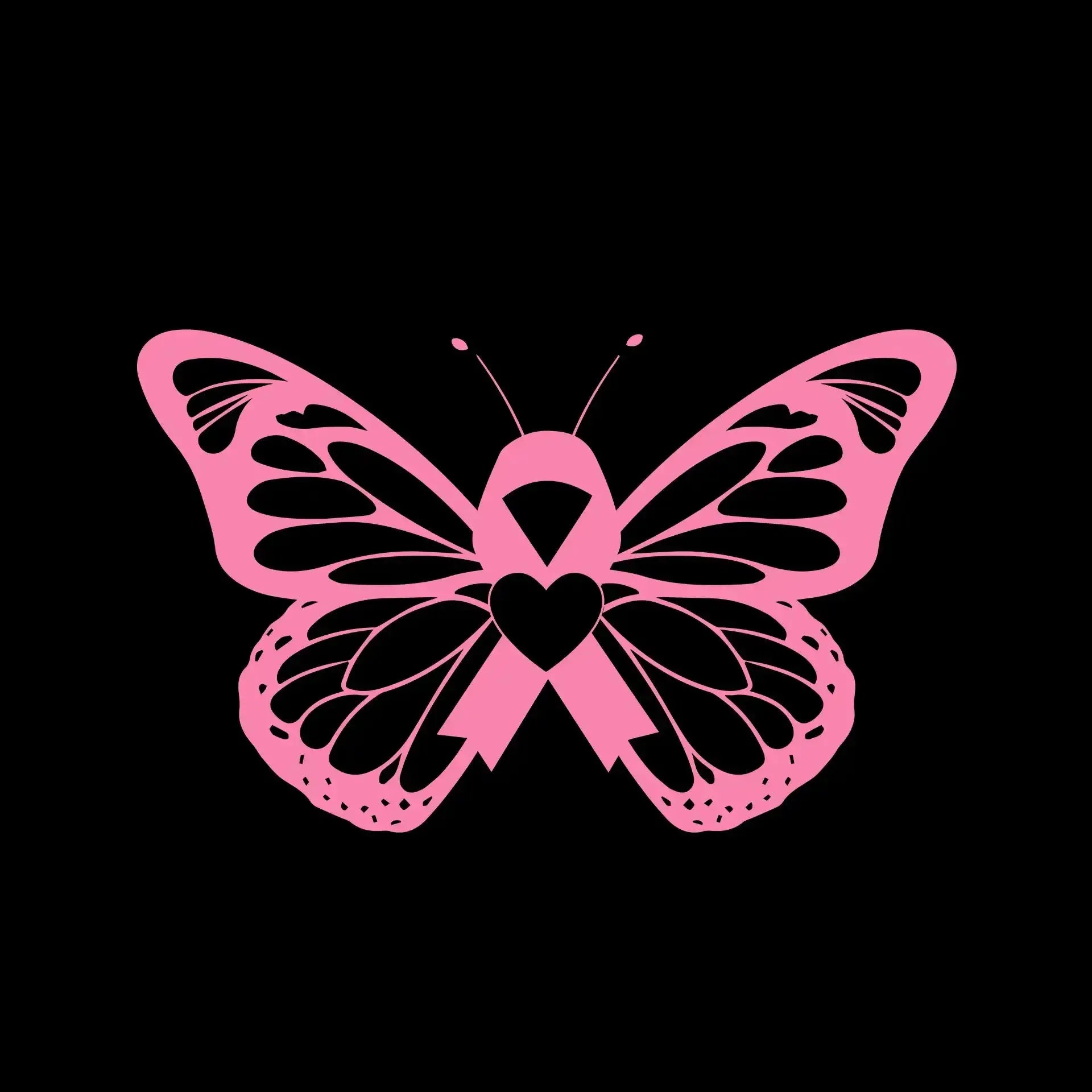 Breast cancer pink butterfly - Breast Cancer Awareness T-Shirt-Black-S-Custom One Express