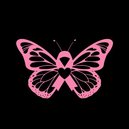 Breast cancer pink butterfly - Breast Cancer Awareness T-Shirt-Black-S-Custom One Express