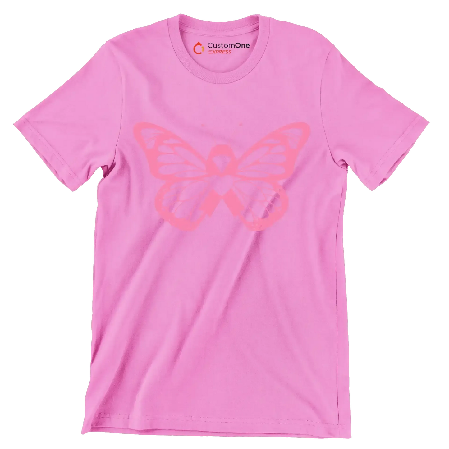 Breast cancer pink butterfly - Breast Cancer Awareness T-Shirt-Pink-S-Custom One Express