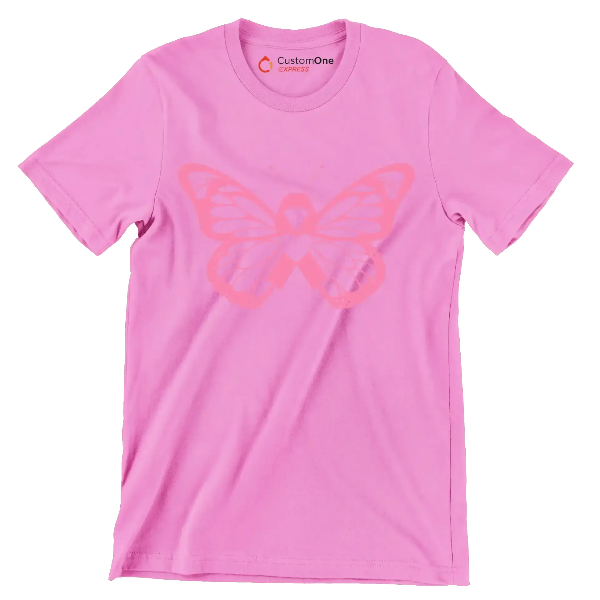 Breast cancer pink butterfly - Breast Cancer Awareness T-Shirt-Pink-S-Custom One Express