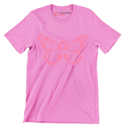 Breast cancer pink butterfly - Breast Cancer Awareness T-Shirt-Pink-S-Custom One Express