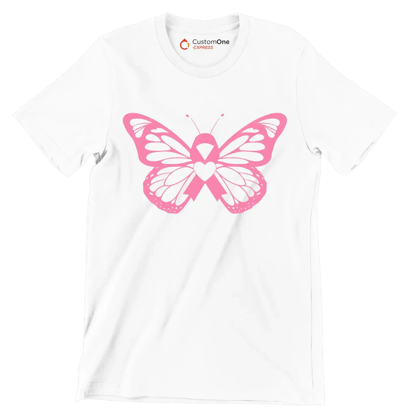 Breast cancer pink butterfly - Breast Cancer Awareness T-Shirt-White-S-Custom One Express
