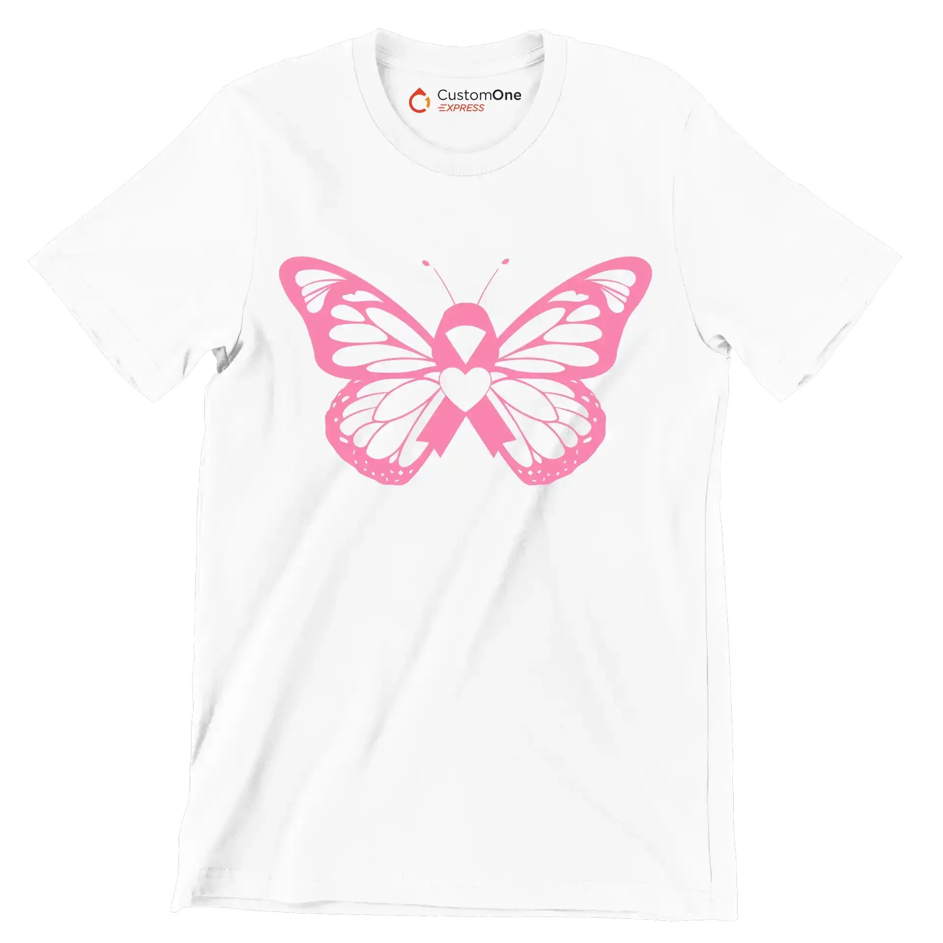 Breast cancer pink butterfly - Breast Cancer Awareness T-Shirt-White-S-Custom One Express