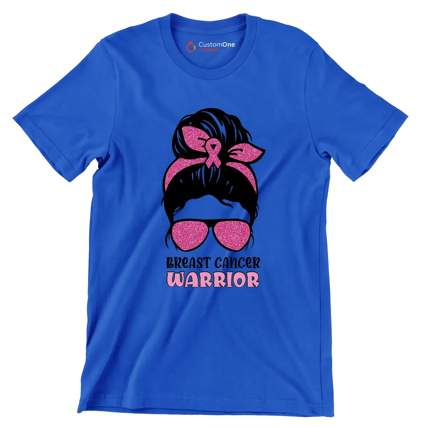 Breast cancer warrior - Breast Cancer Awareness T-Shirt-Blue-S-Custom One Express