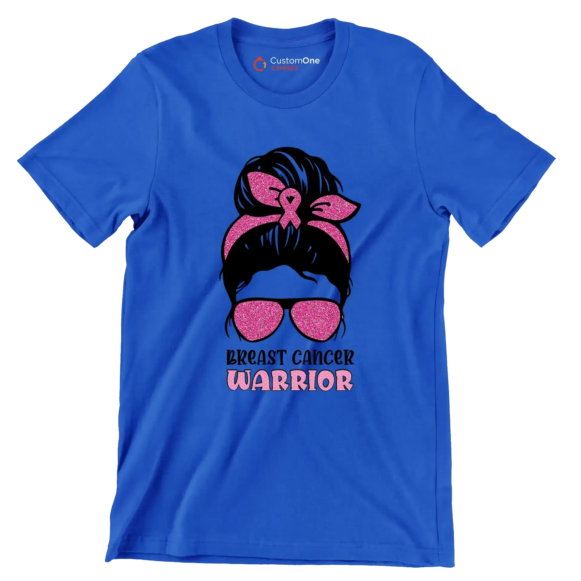 Breast cancer warrior - Breast Cancer Awareness T-Shirt-Blue-S-Custom One Express