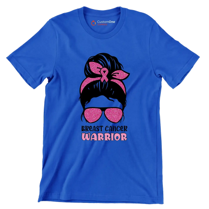 Breast cancer warrior - Breast Cancer Awareness T-Shirt-Blue-S-Custom One Express