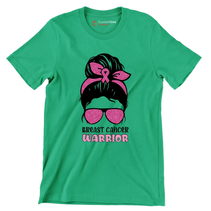 Breast cancer warrior - Breast Cancer Awareness T-Shirt-Green-S-Custom One Express