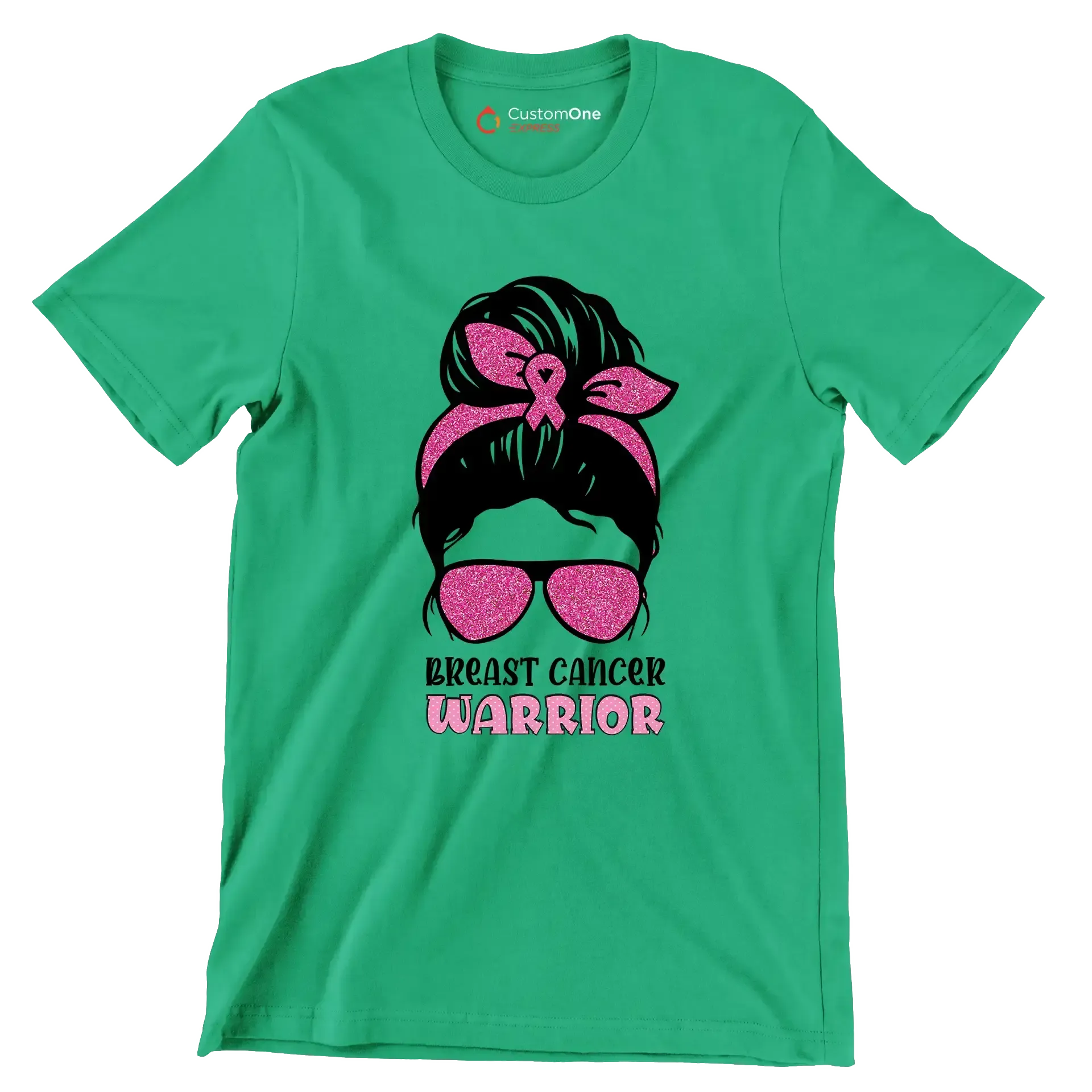 Breast cancer warrior - Breast Cancer Awareness T-Shirt-Green-S-Custom One Express