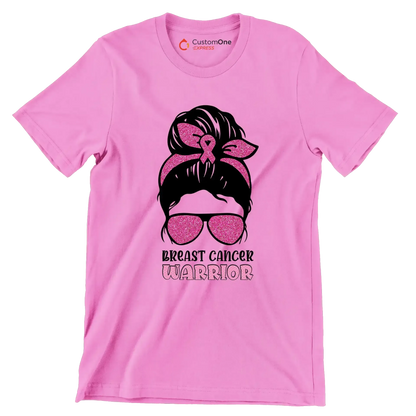 Breast cancer warrior - Breast Cancer Awareness T-Shirt-Pink-S-Custom One Express