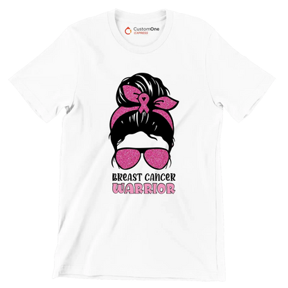 Breast cancer warrior - Breast Cancer Awareness T-Shirt-White-S-Custom One Express