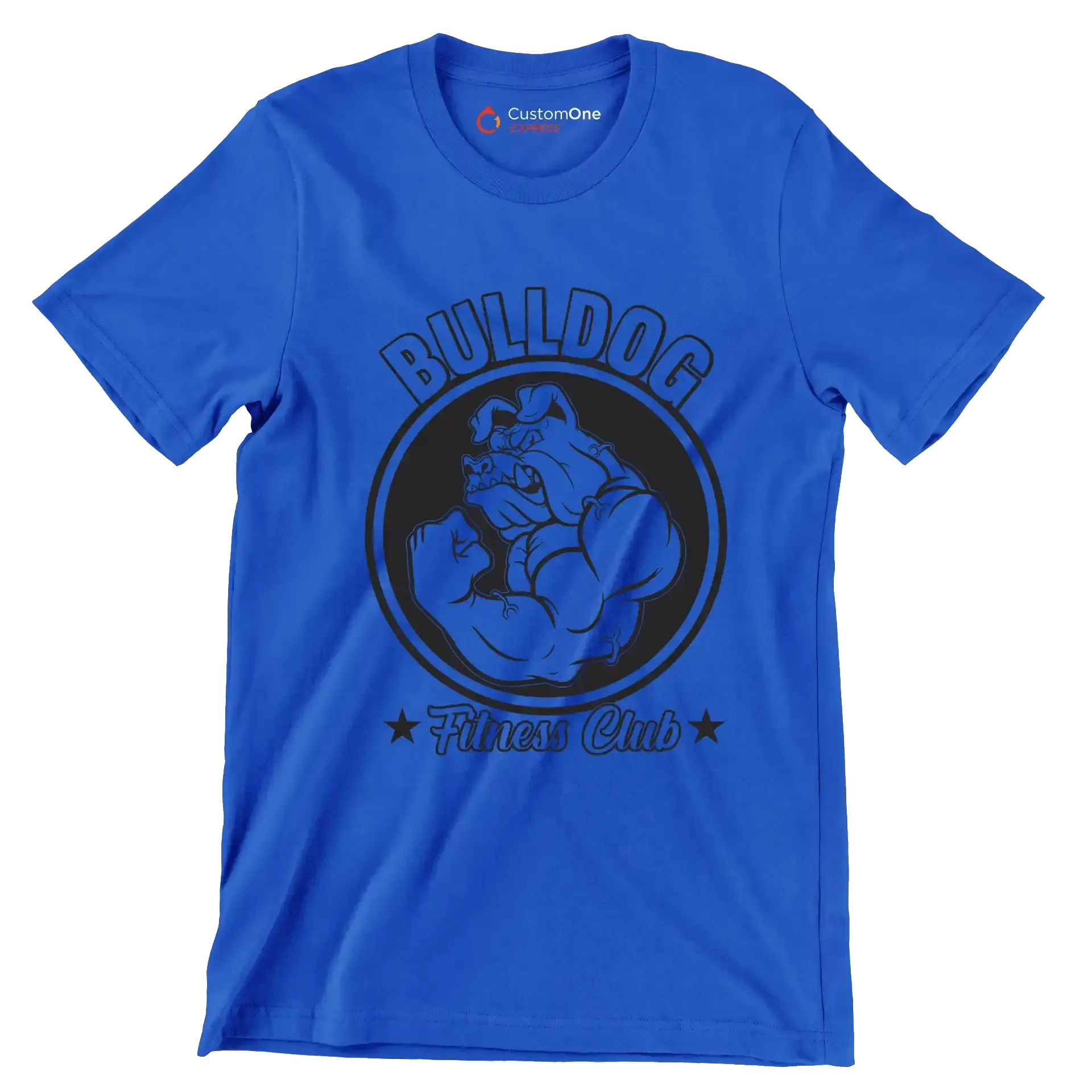 Bulldog Fitness Club - Gym Themed T-Shirt-Blue-S-Custom One Express