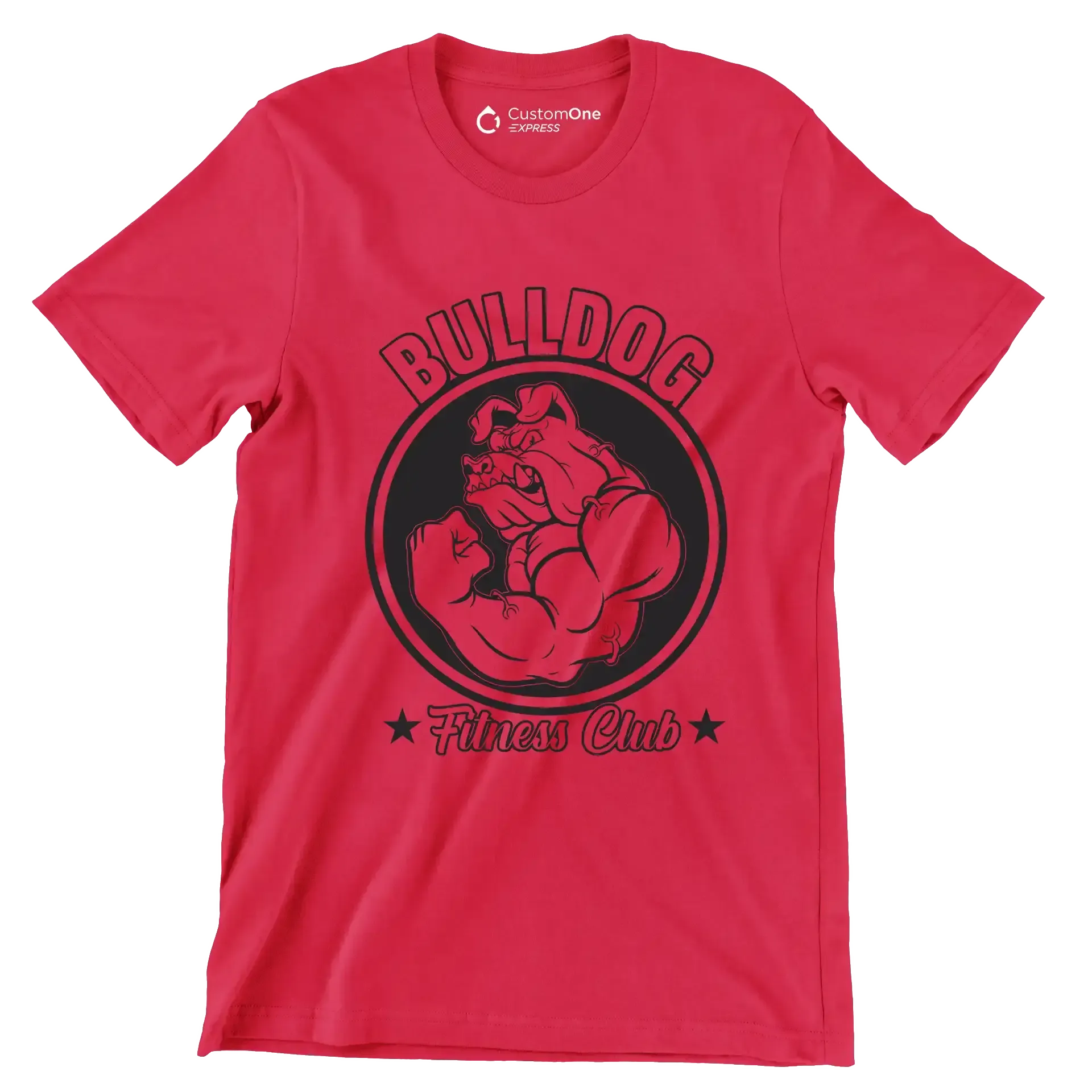Bulldog Fitness Club - Gym Themed T-Shirt-Red-S-Custom One Express