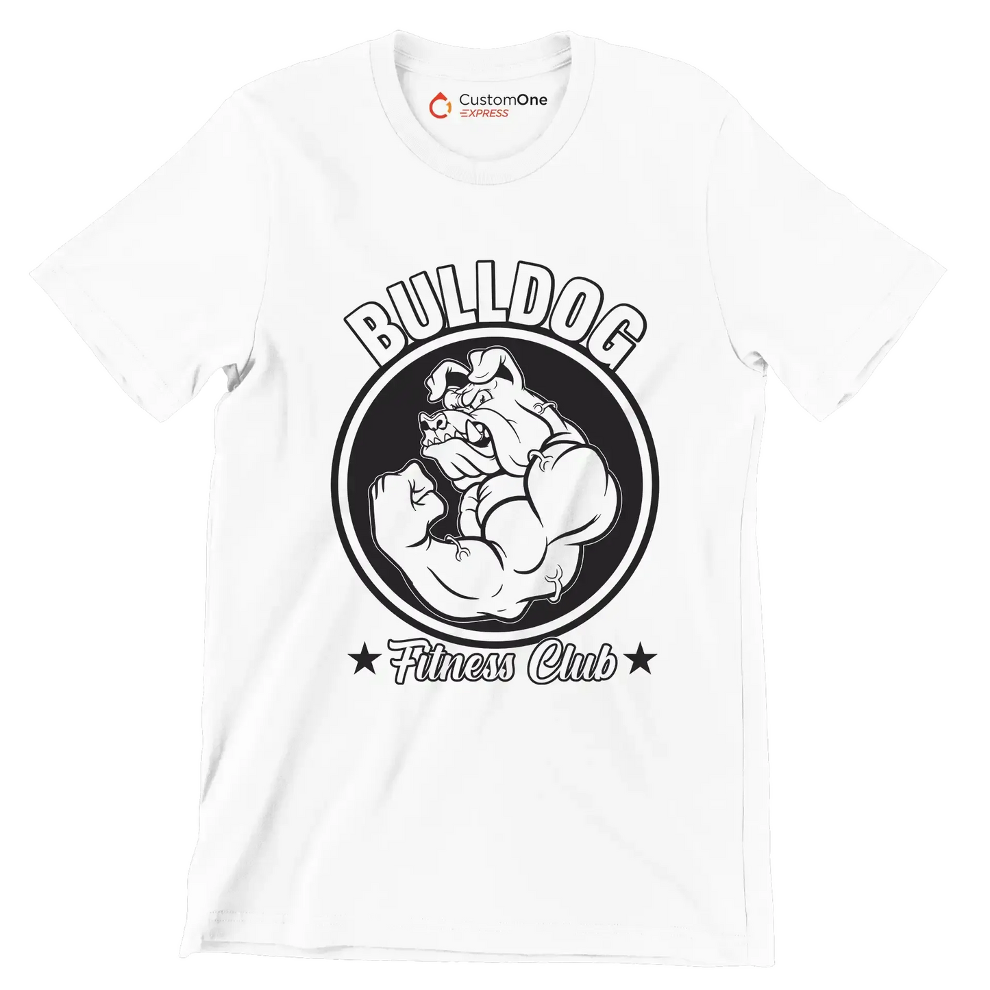 Bulldog Fitness Club - Gym Themed T-Shirt-White-S-Custom One Express