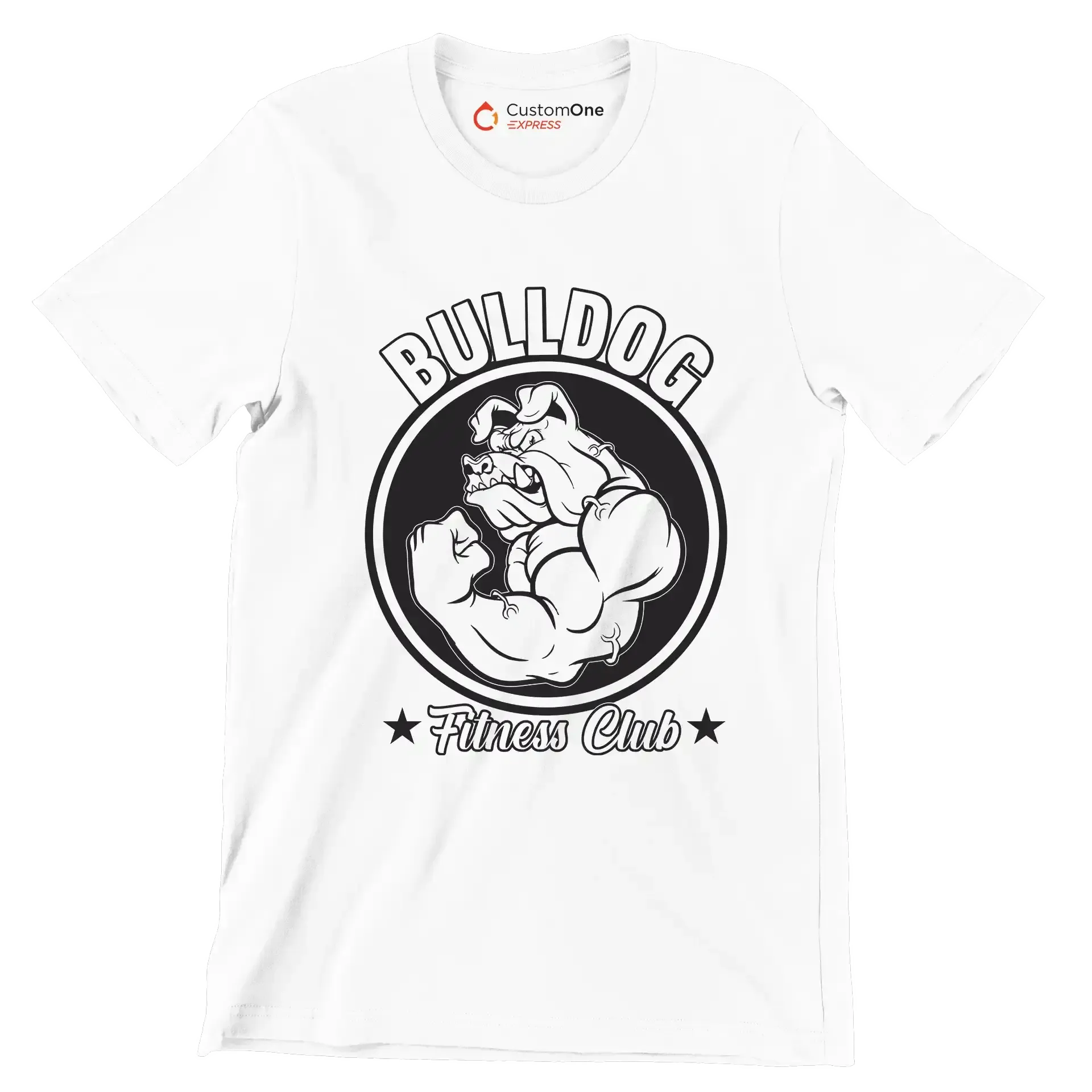 Bulldog Fitness Club - Gym Themed T-Shirt-White-S-Custom One Express