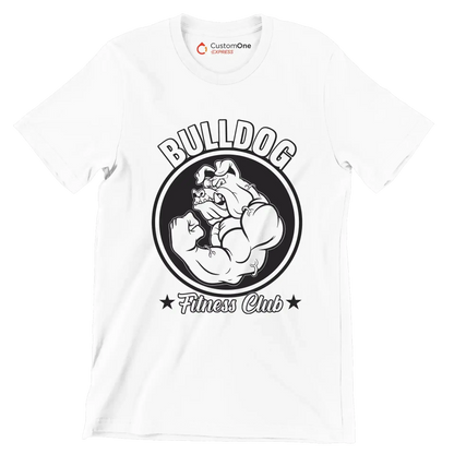Bulldog Fitness Club - Gym Themed T-Shirt-White-S-Custom One Express