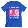 By the grace of god I_m a survivor breast cancer awareness - Breast Cancer Awareness T-Shirt-Blue-S-Custom One Express