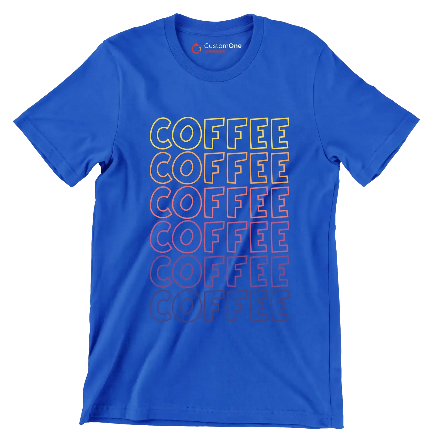 COFFEE - Coffee Themed T-Shirt-Blue-S-Custom One Express