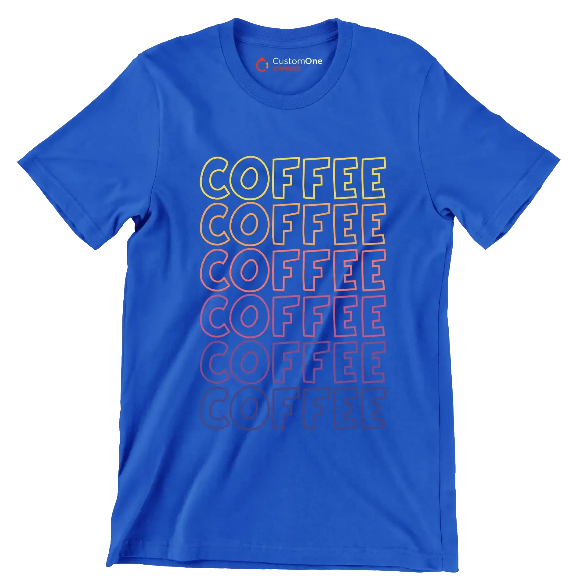 COFFEE - Coffee Themed T-Shirt-Blue-S-Custom One Express