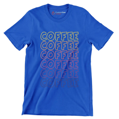 COFFEE - Coffee Themed T-Shirt-Blue-S-Custom One Express