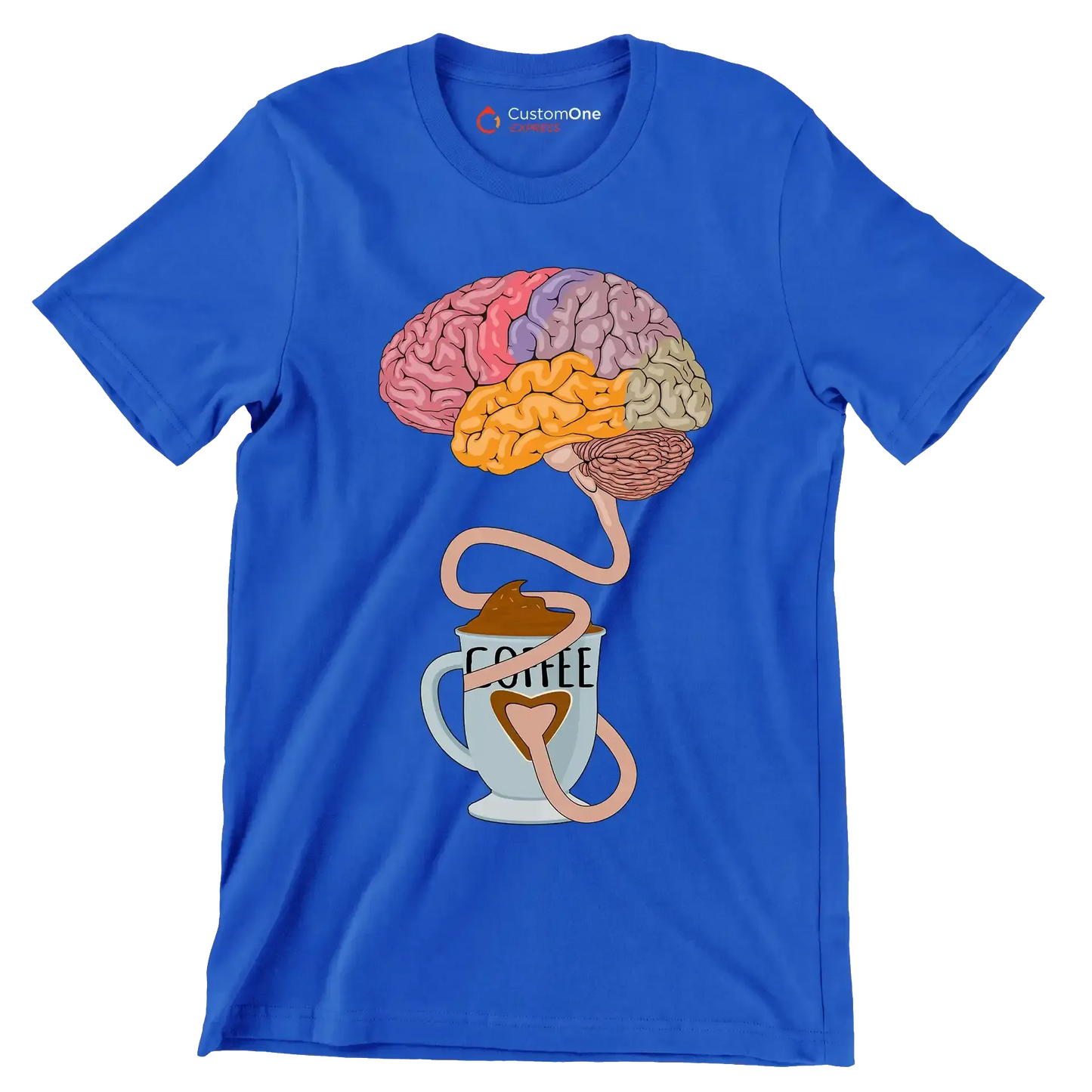 COFFEE - Coffee Themed T-Shirt-Blue-S-Custom One Express