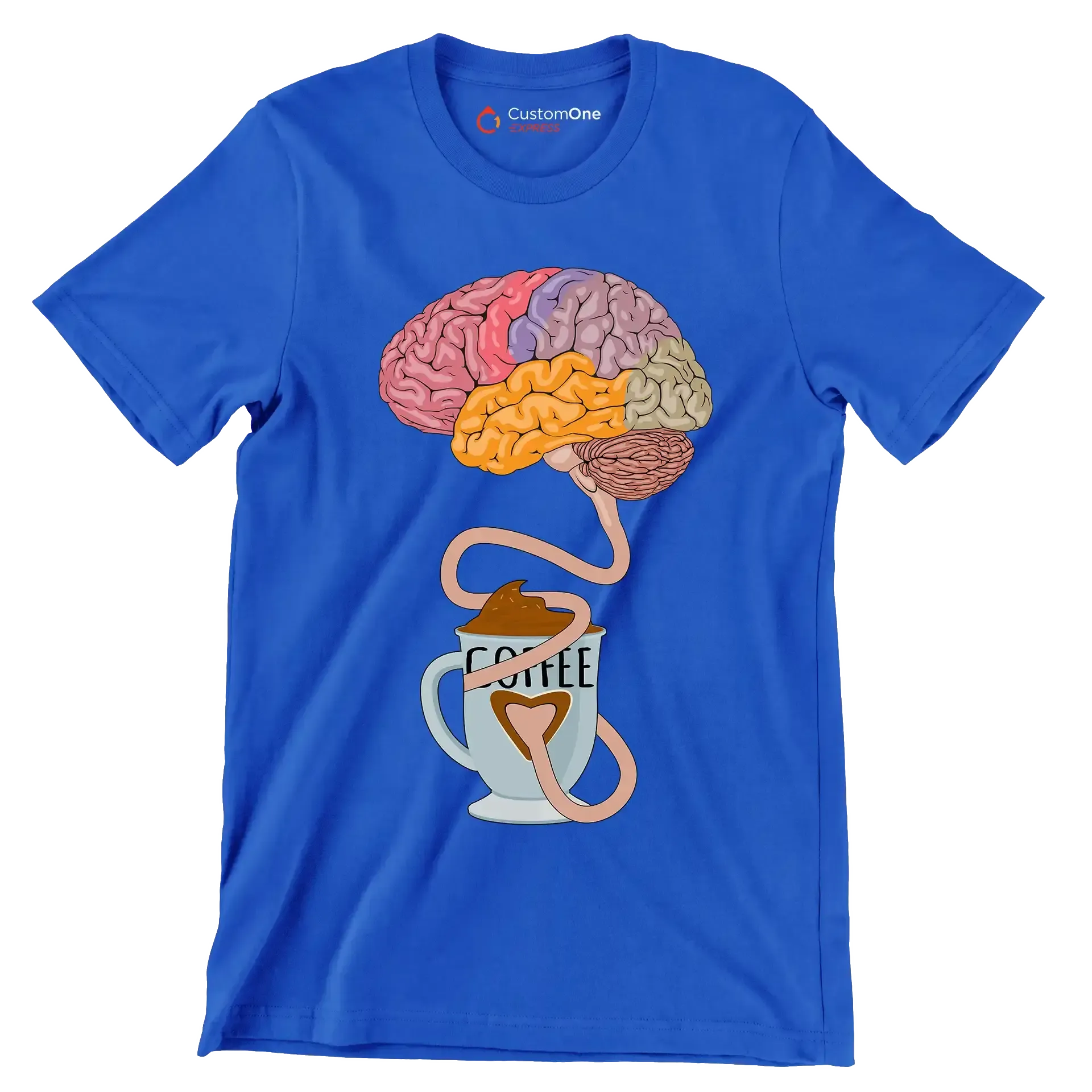 COFFEE - Coffee Themed T-Shirt-Blue-S-Custom One Express