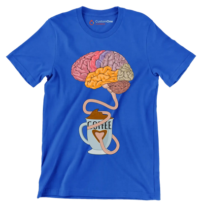 COFFEE - Coffee Themed T-Shirt-Blue-S-Custom One Express