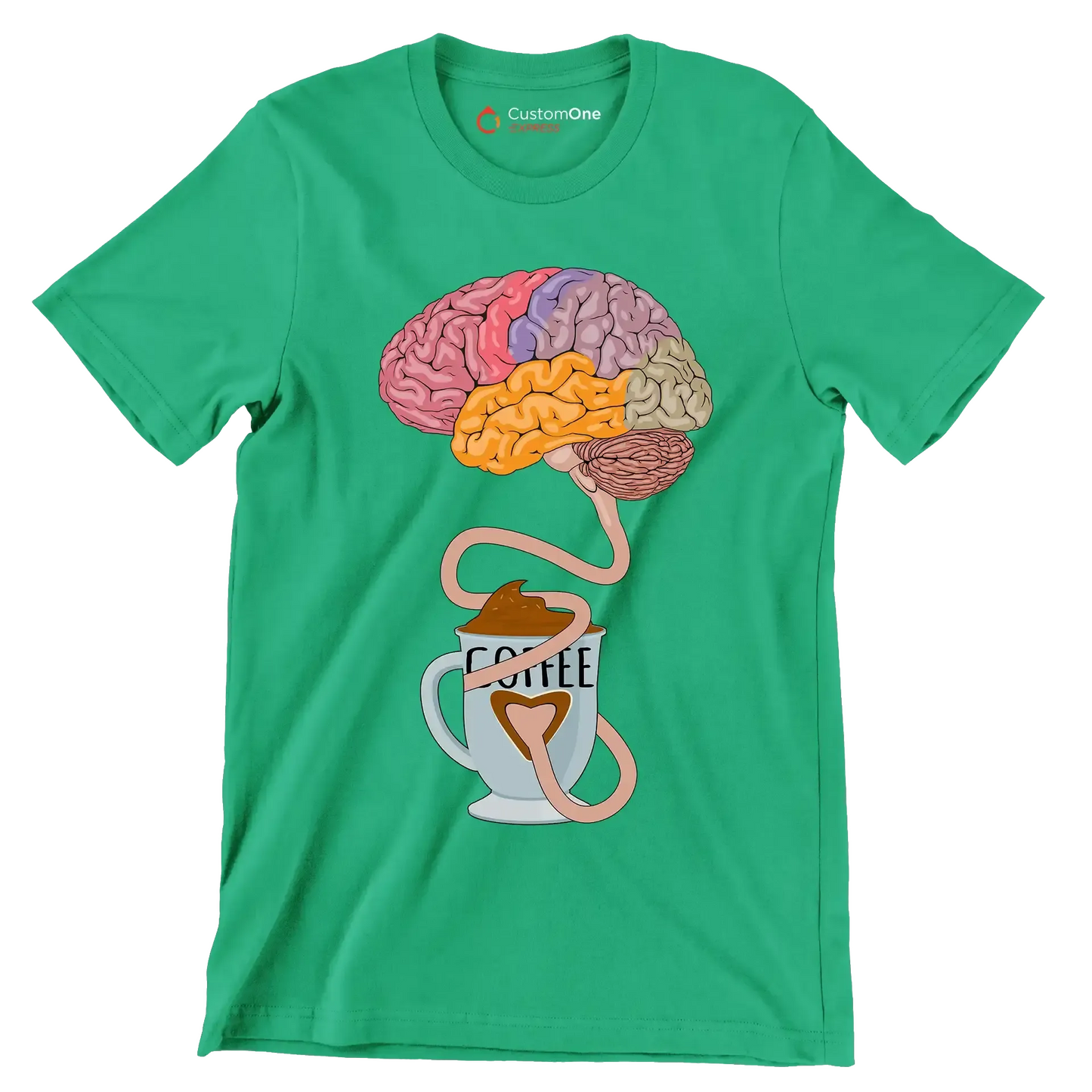 COFFEE - Coffee Themed T-Shirt-Green-S-Custom One Express