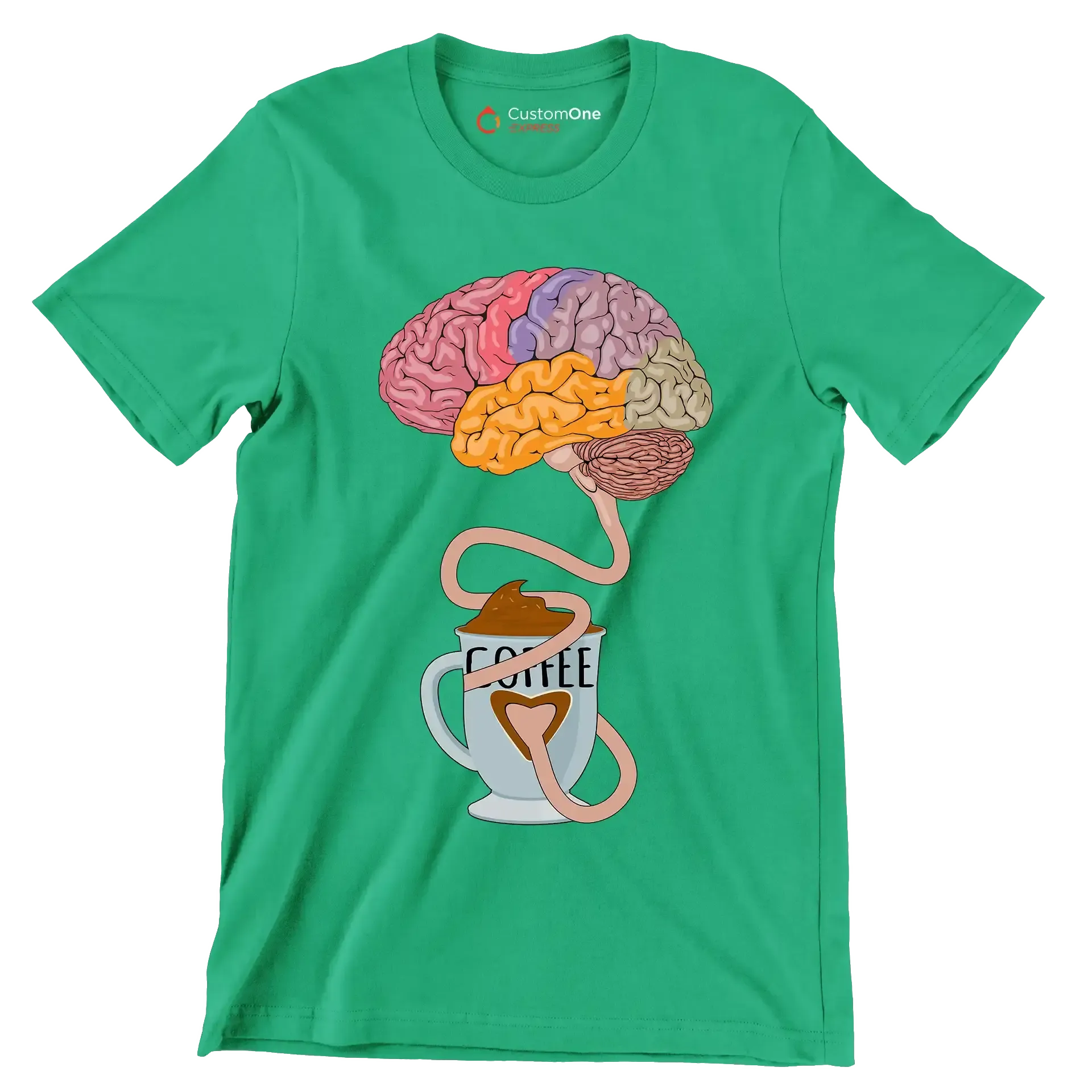 COFFEE - Coffee Themed T-Shirt-Green-S-Custom One Express