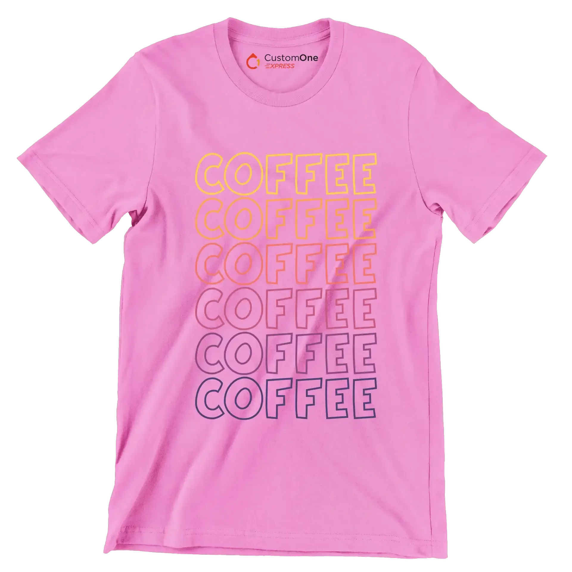 COFFEE - Coffee Themed T-Shirt-Pink-S-Custom One Express